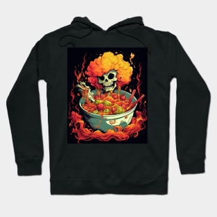 kawaii japanese anime Skeleton Halloween ramen Food Lovers Hoodie